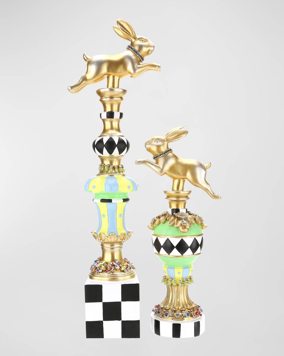 Jeweled Whimsical Rabbits, Set of 2